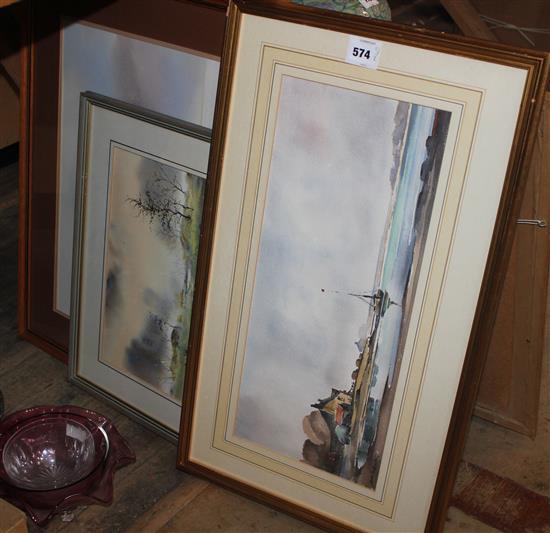 John Lawrence (20C), watercolour, sailing boats, John Snelling, Quiet Waters & another watercolour(-)